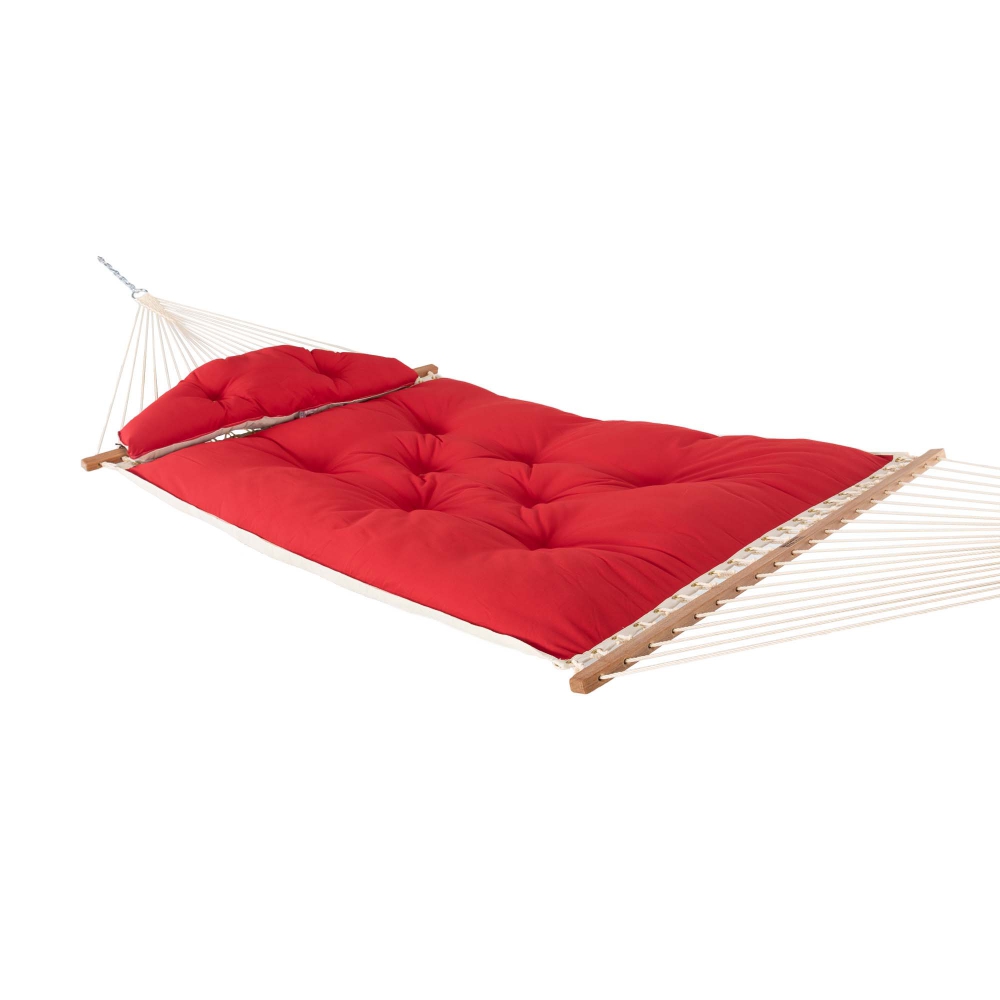 Large Sunbrella® Jockey Red Tufted Hammock with Detachable Pillow