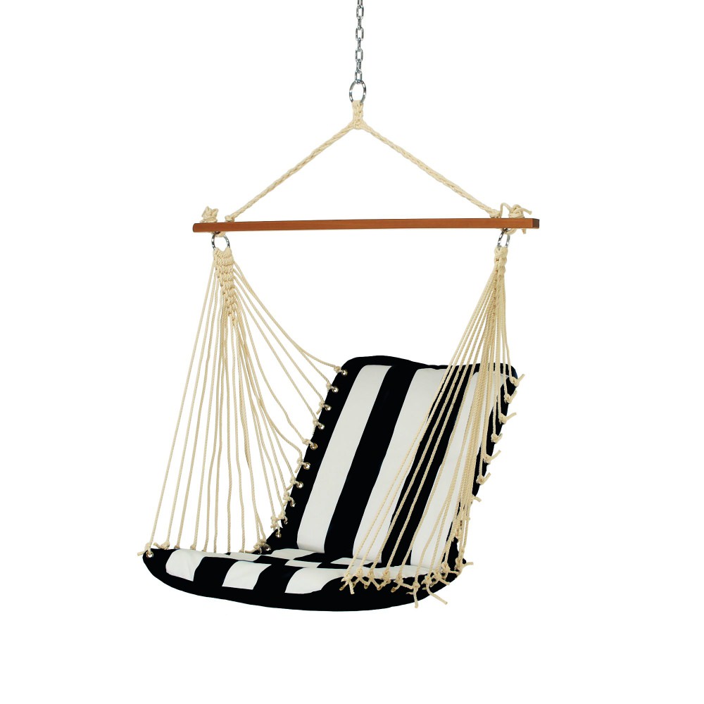 Sunbrella Cabana Black Cushioned Single Swing