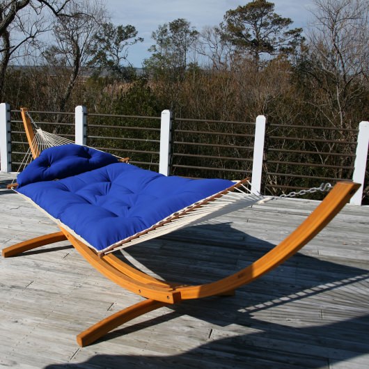 Large Sunbrella® Royal Blue Tufted Hammock with Detachable Pillow