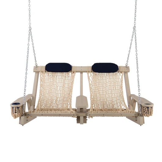 DURAWOOD® Poly Birchwood Deluxe Double Oatmeal DURACORD® Rope Swing