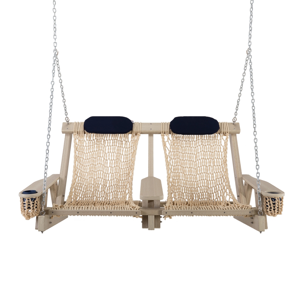 DURAWOOD® Poly Birchwood Deluxe Double Oatmeal DURACORD® Rope Swing